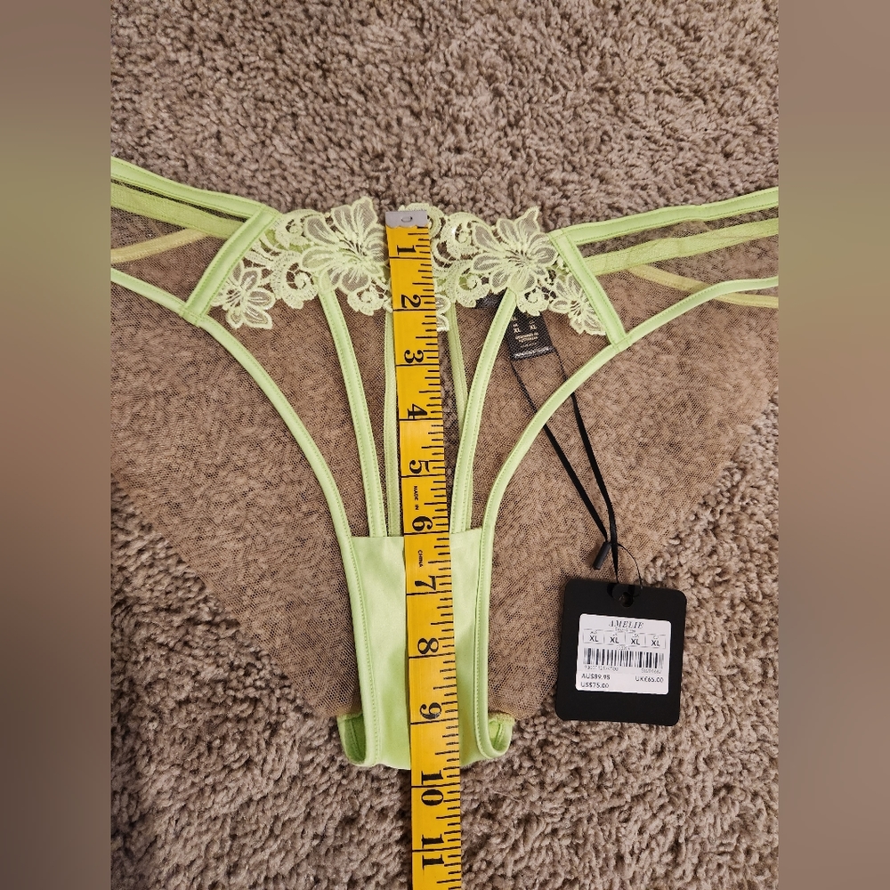 ๐SET๐ Honey Birdette AMELIE LIME BRA 38H thong XL brief XL NWT - Picture 12 of 12